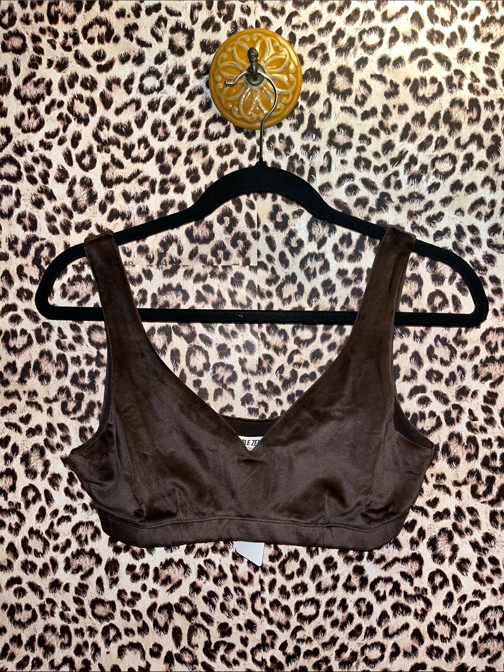 Brown Velour Bralette Top